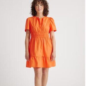 Quince 100% Organic Cotton Poplin Tiered Mini Dress